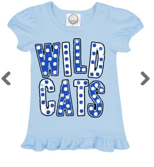 Ruffle tee Wildcats spirit wear