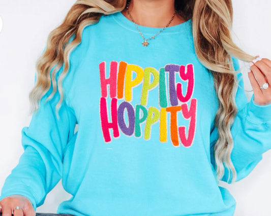 Hippity Hoppity Chenille Crewneck