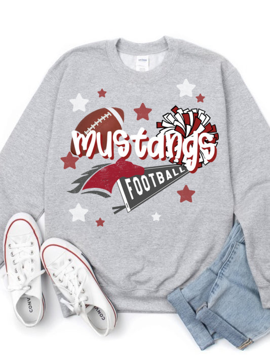 Mustang football collage Spirit Wear