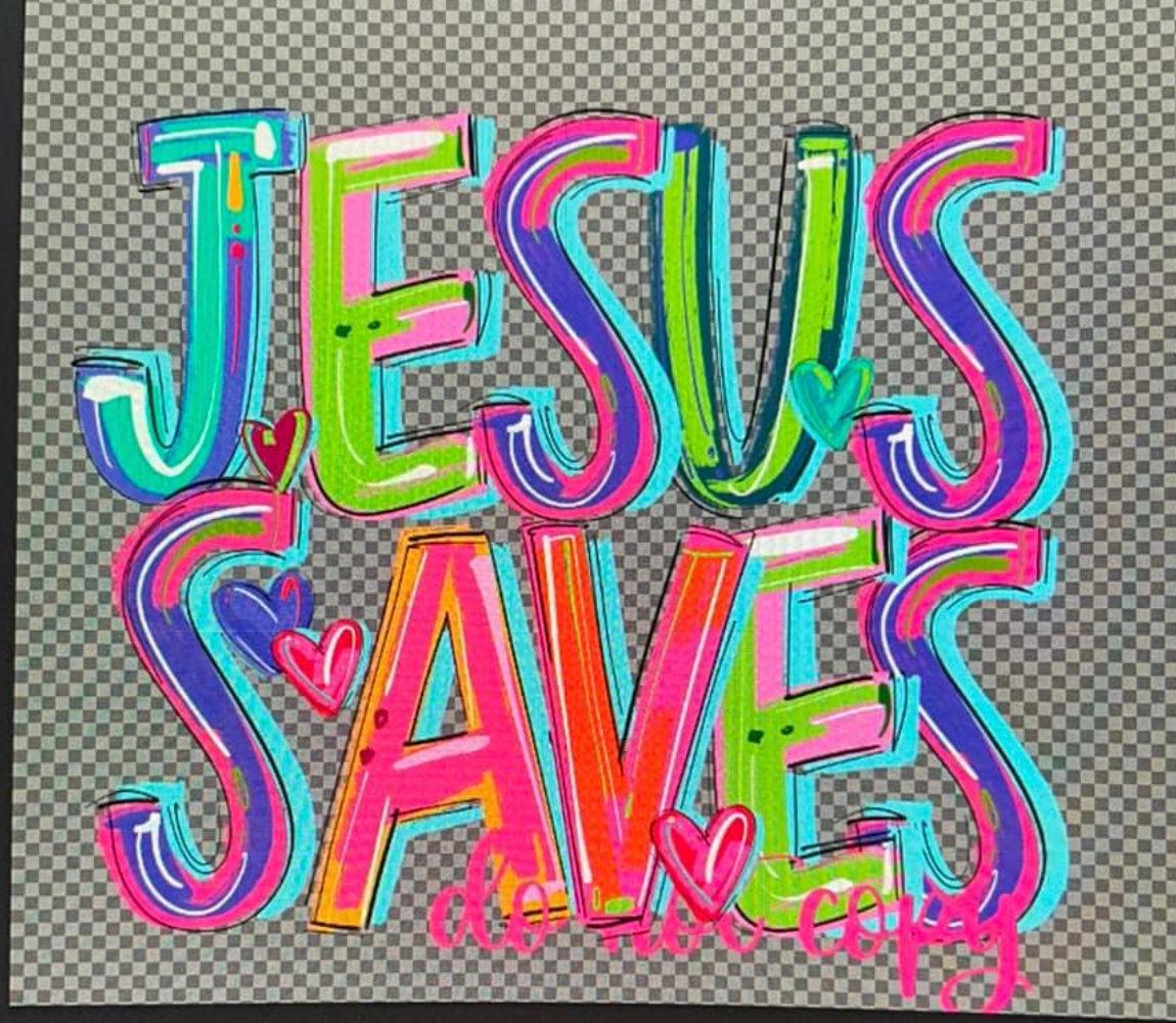 Jesus Saves grey tee or crew spirit wear