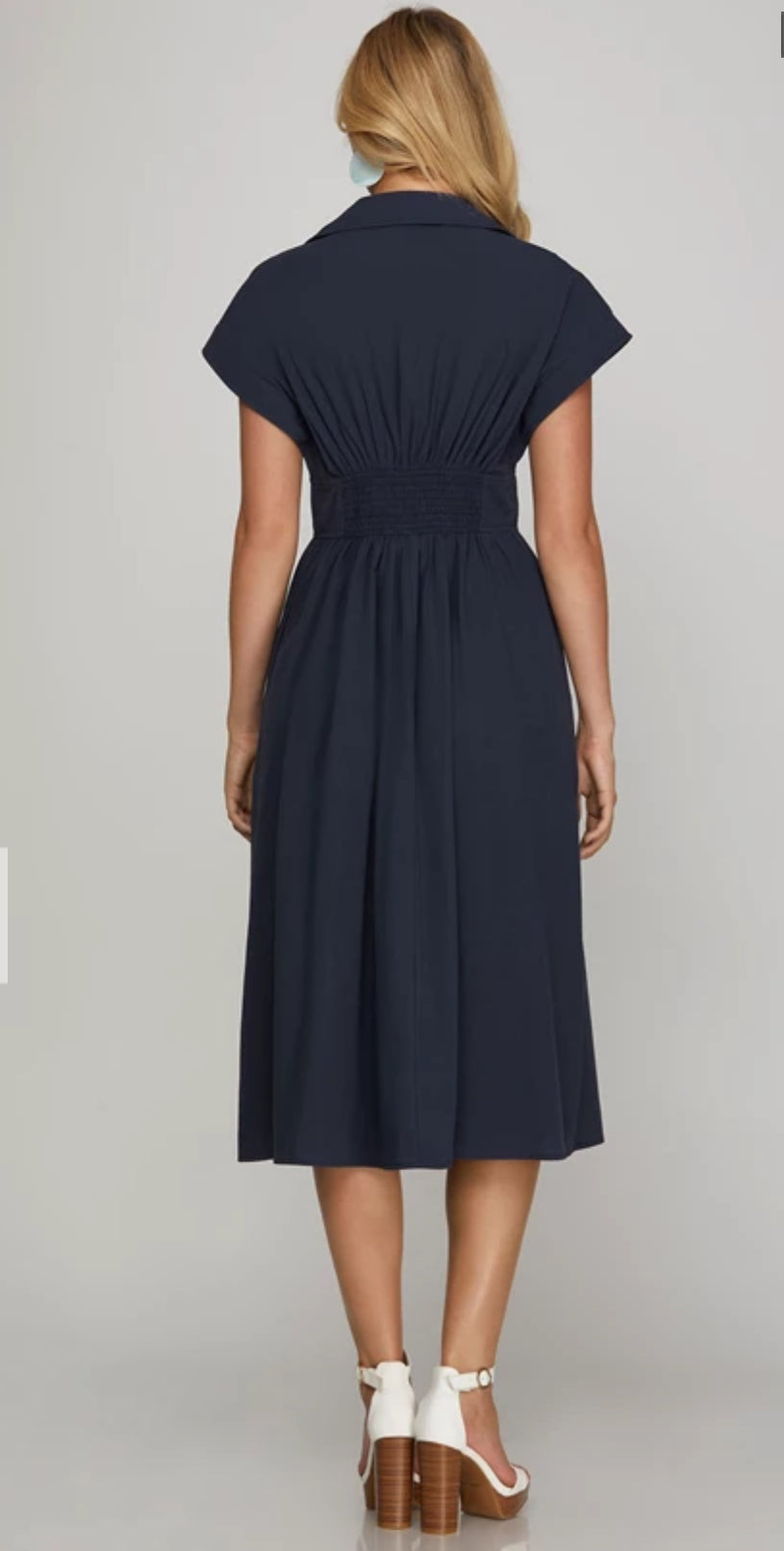 Denise Zip Dress Navy