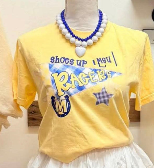 Yellow MSU Pennant tee