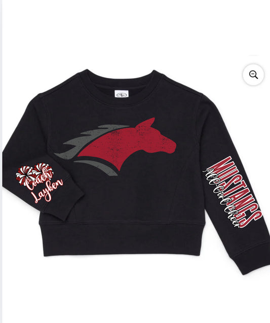 Black Custom All-Girl Cheer Mustangs