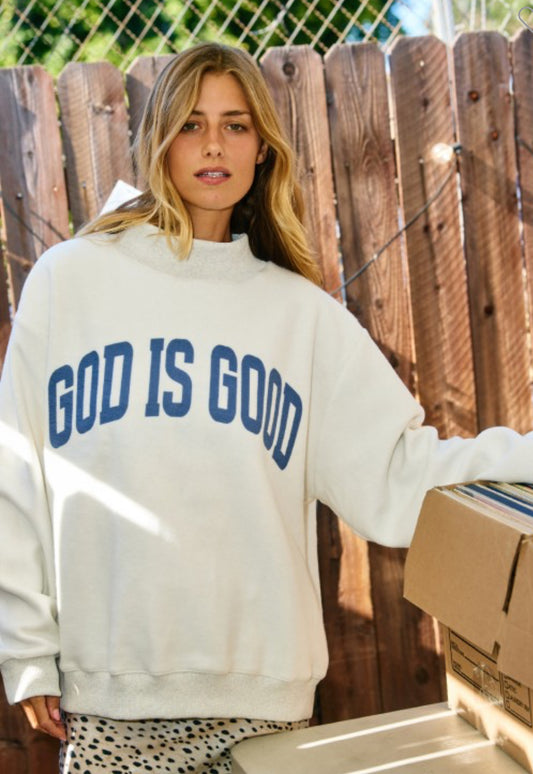 Mock Neck reversible Jesus /God js Good