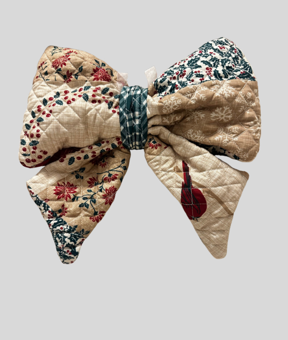 Medium Christmas Holly Quilted Bow