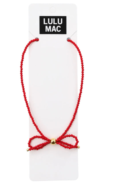 Lulu Mac Bow necklace White, Pink, Navy, Black, Yellow, Hot Pink and more!
