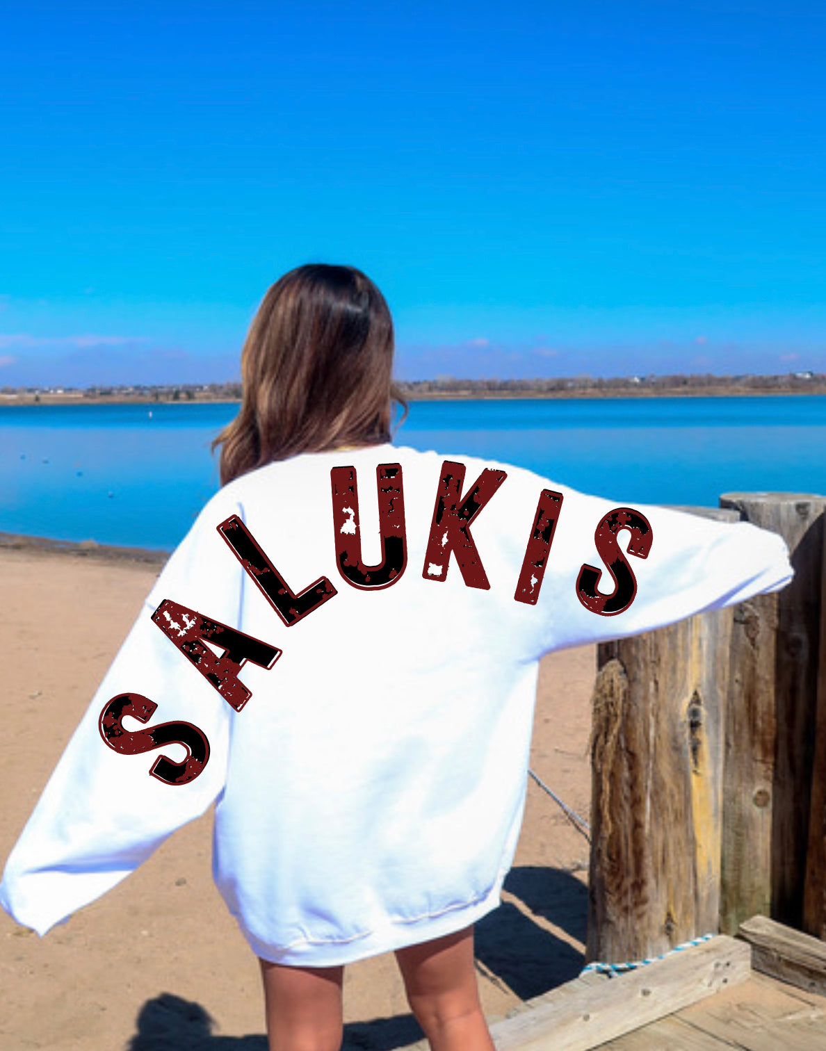 Salukis 2 sided mascot pocket Spirit Wear