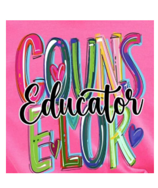 Counslor educator Pink tee or crew