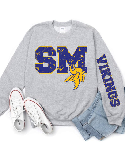 St Mary Vikings Mascot with arm design Spirit wear