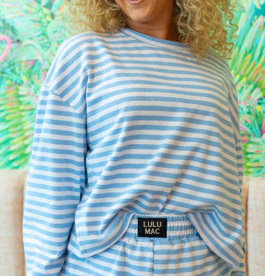 LULU Mac baby blue stripe shirt