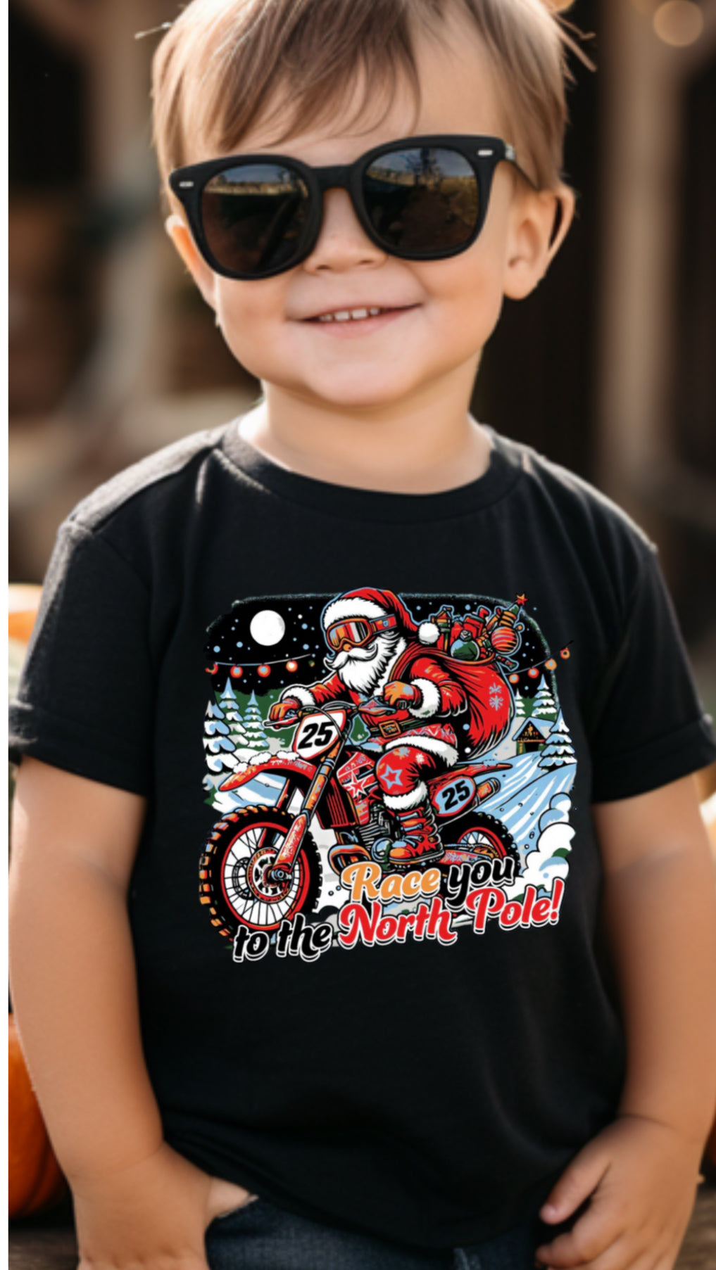 Santa on dirtbike tshirt or sweatshirt