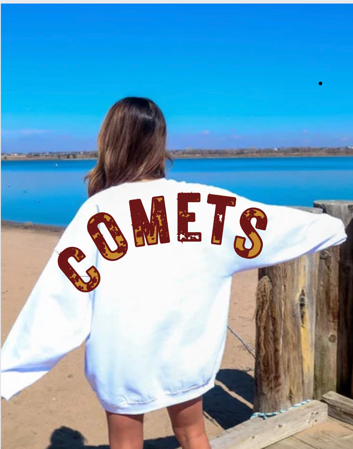 Comets 2 sided mascot pocket Spirit Wear