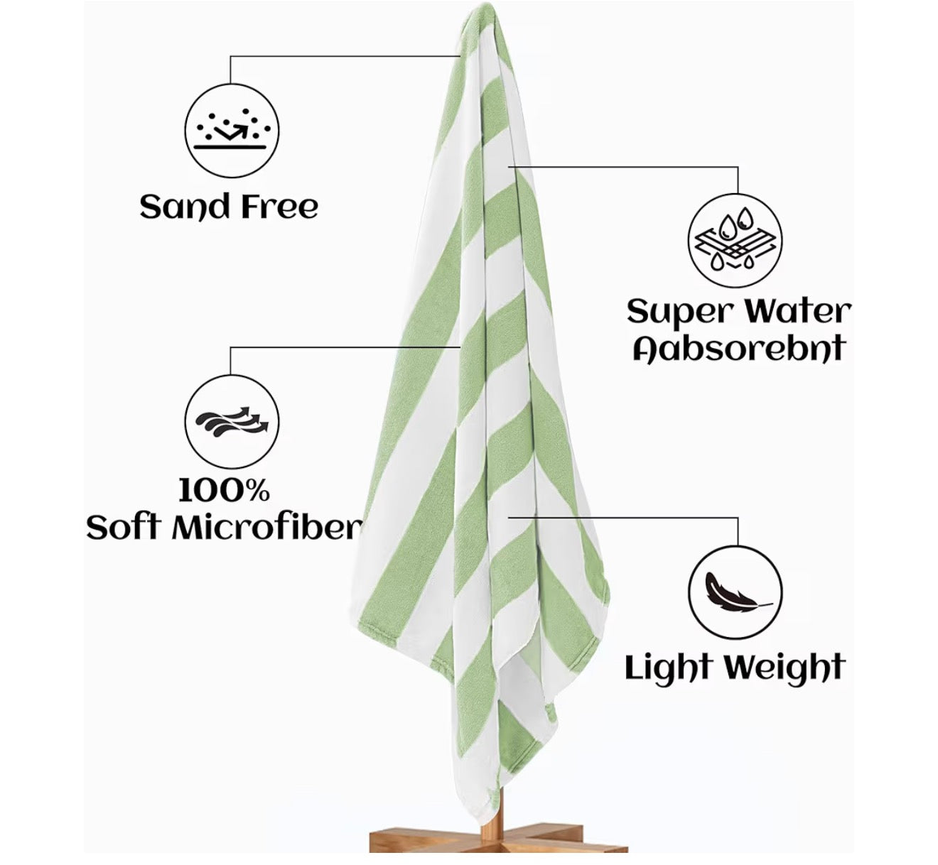 Plus Pastel Embroidered Beach Towel