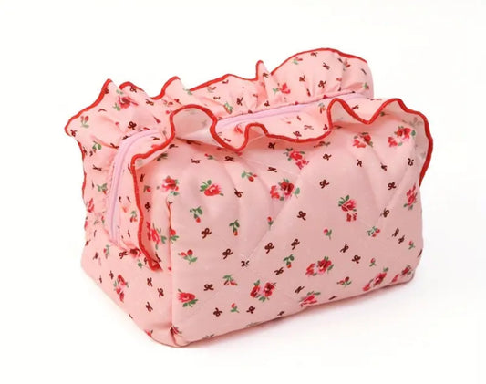 Embroidered cosmetic bag