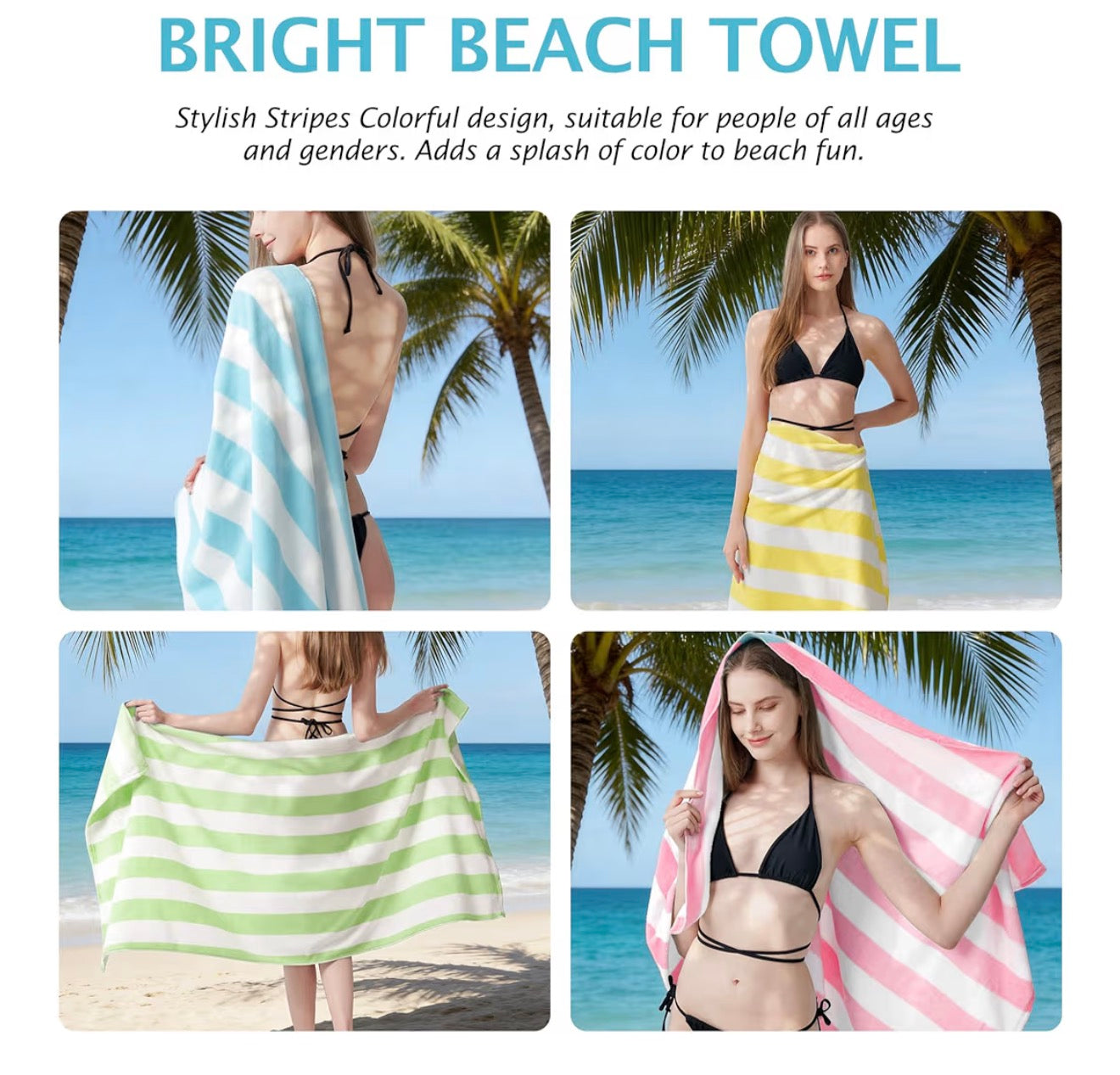 Plus Pastel Embroidered Beach Towel