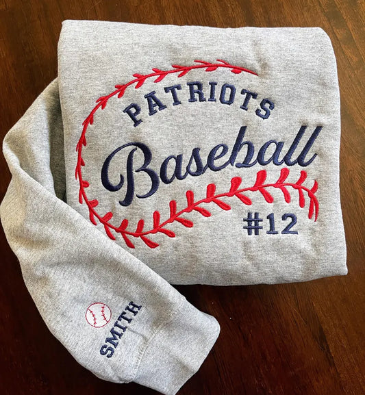 Custom Embroidered Baseball Sweatshirt