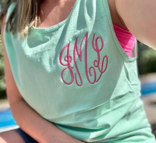 Comfort Color Monogram Summer Cover up Tank