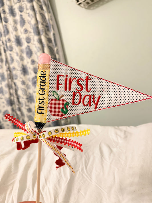 First Day Flag Wand perfect for Pictures! First Grade