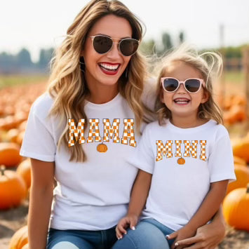 Mama checkered pumpkin Fall