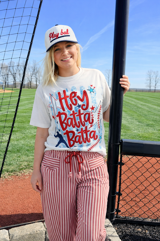 Red stripped barrel Jean