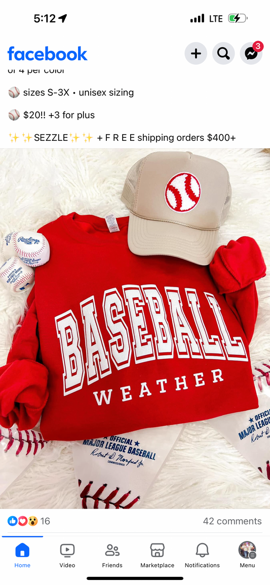 Baseball weather Puff Spirit Wear