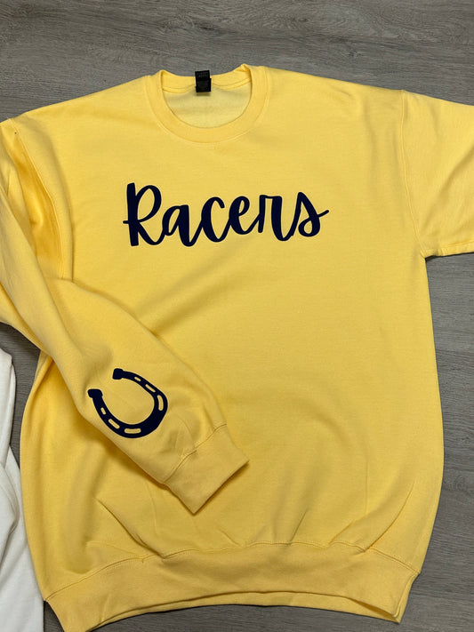 Puff Racer crew with Horseshoe Sleeve spirit wear