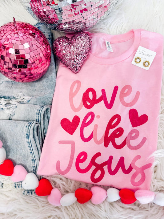 Love like Jesus Valentines on pink