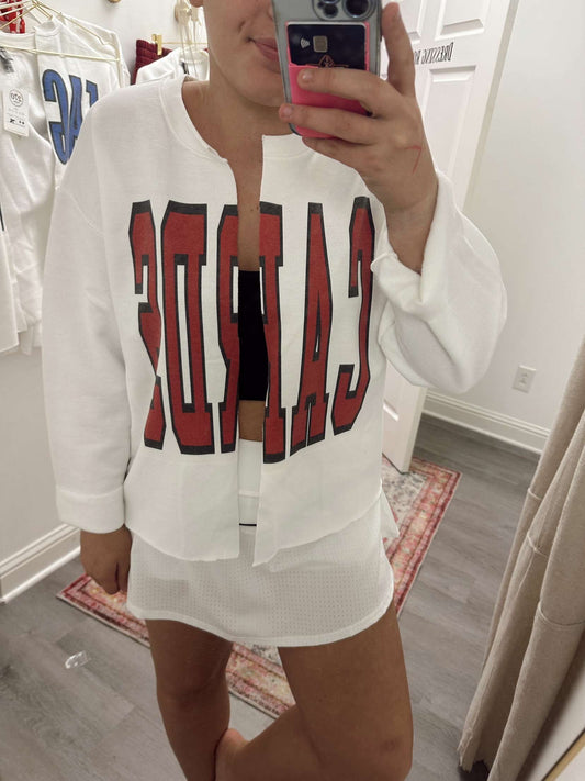 Cardinals Rolled sleeve Cardigan