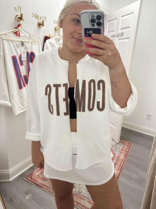 Comets Rolled sleeve Cardigan