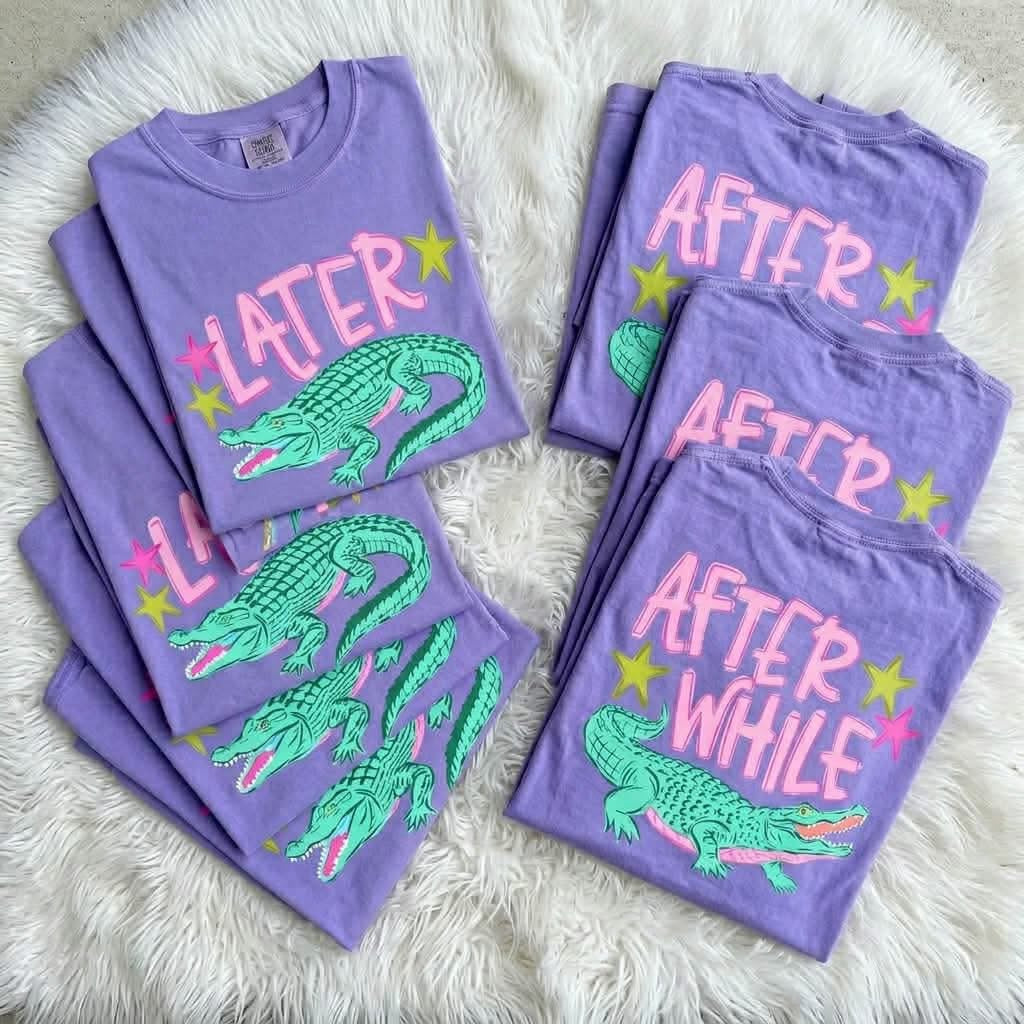 Later Gator After while crocodile purple comfort color