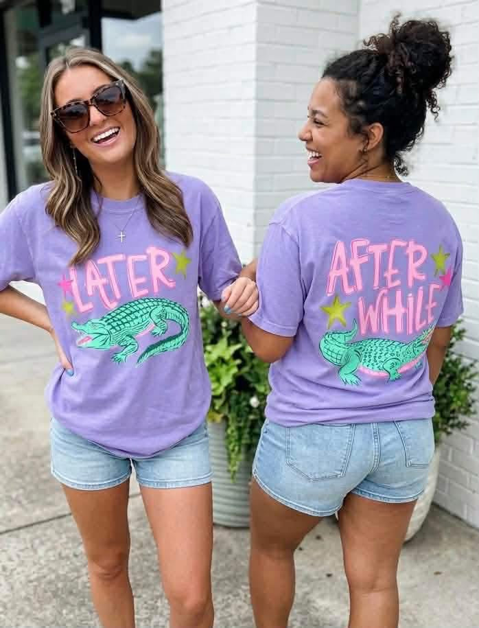 Later Gator After while crocodile purple comfort color