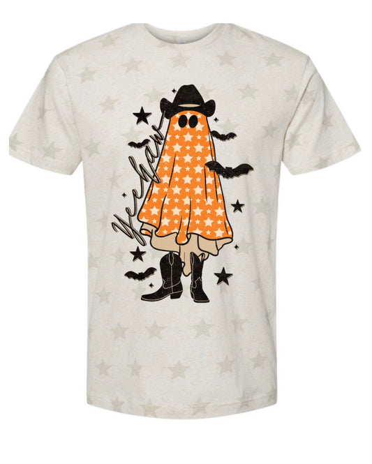 Howdy Ghost on star tee Fall shirt