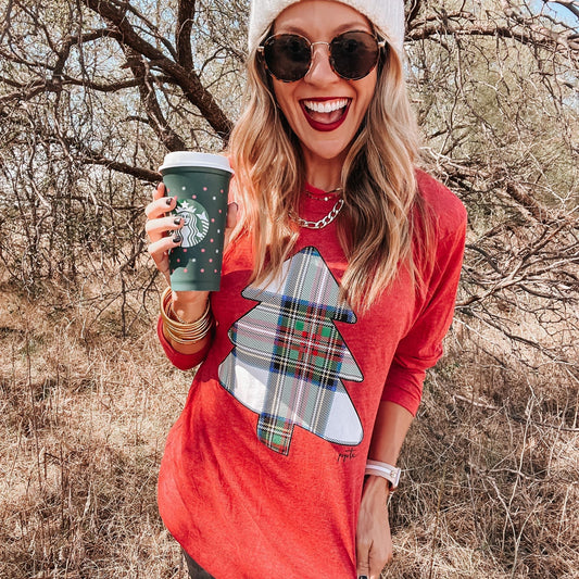 Long sleeve Plaid tree