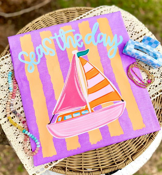 Seas The Day Summer Sailboat tee