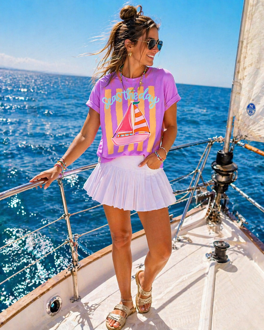 Seas The Day Summer Sailboat tee