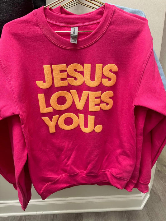 Jesus Loves you Hot pink and Orange Adult