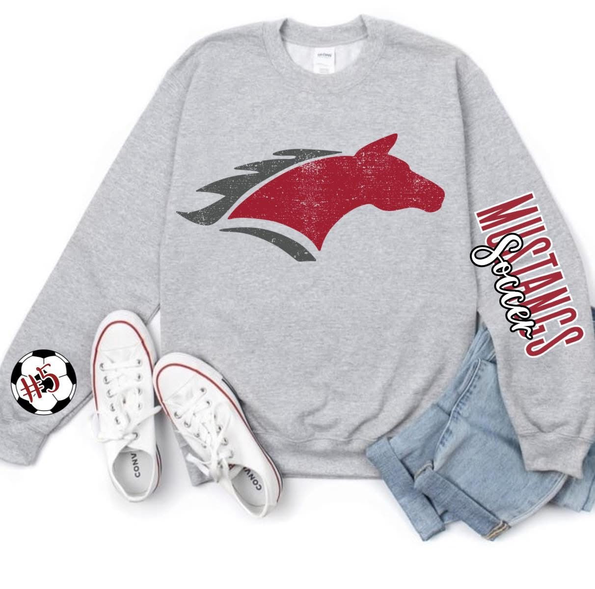 Custom Soccer with Name or Number Mustangs