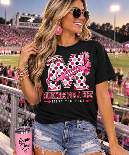Mustangs pink out spirit wear 2026 fundraiser tshirt or sweatshirt