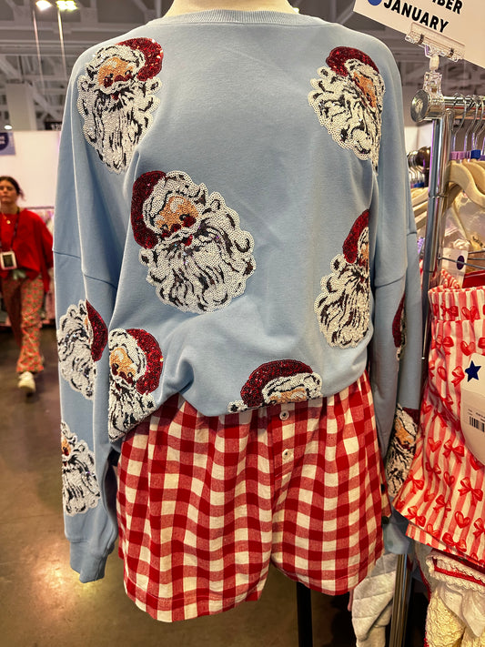 Sequin Christmas Santa Sweat Shirt