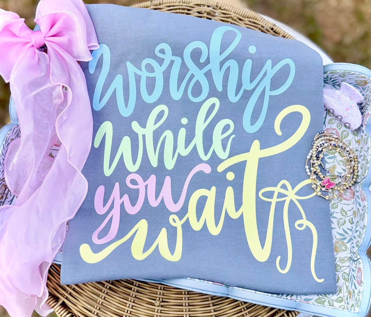 Worship while you wait T-shirt