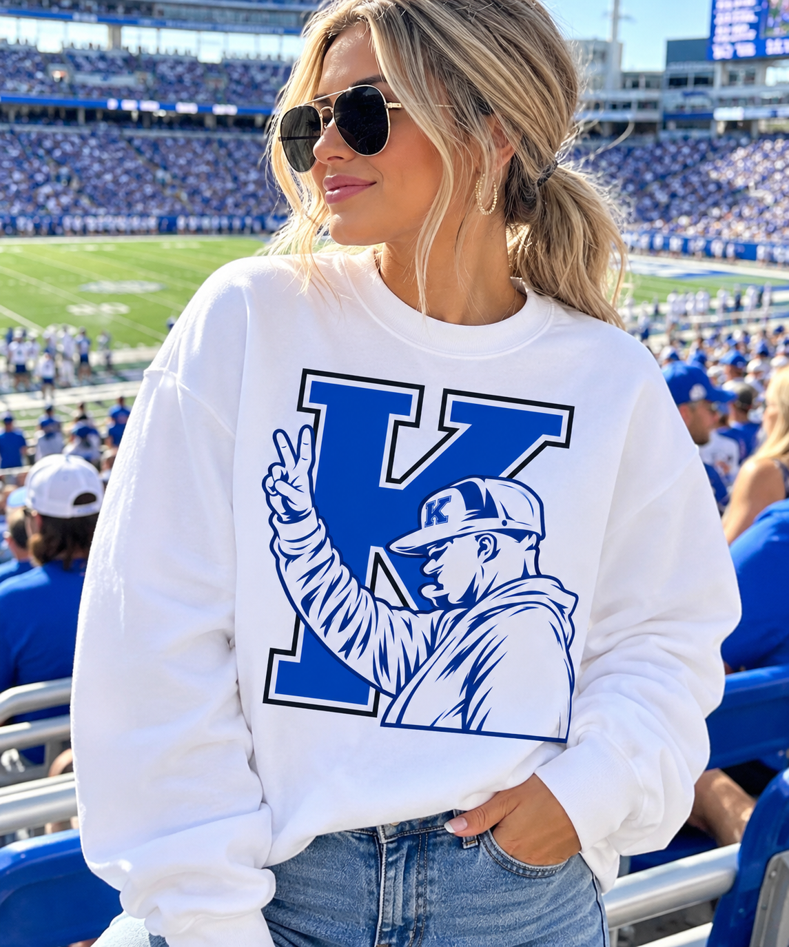 2 Point Conversion K white T-shirt or sweatshirt