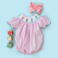 Smocked Pink Bunny Bubble