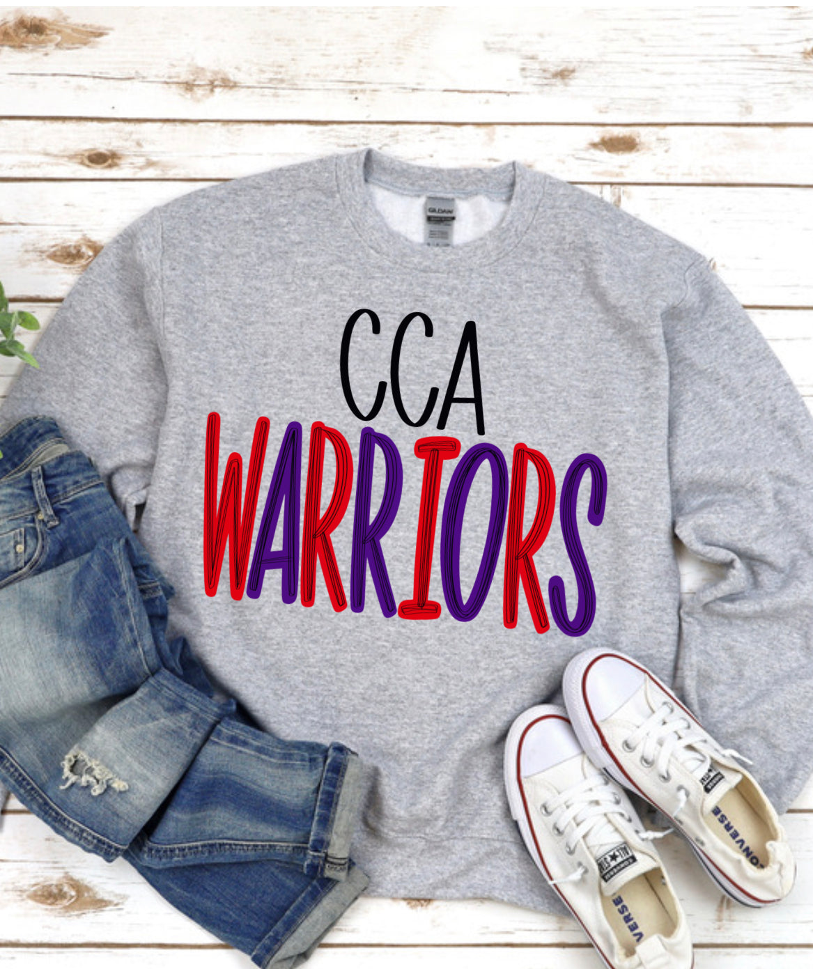 CCA Warriors on grey Spirit Wear