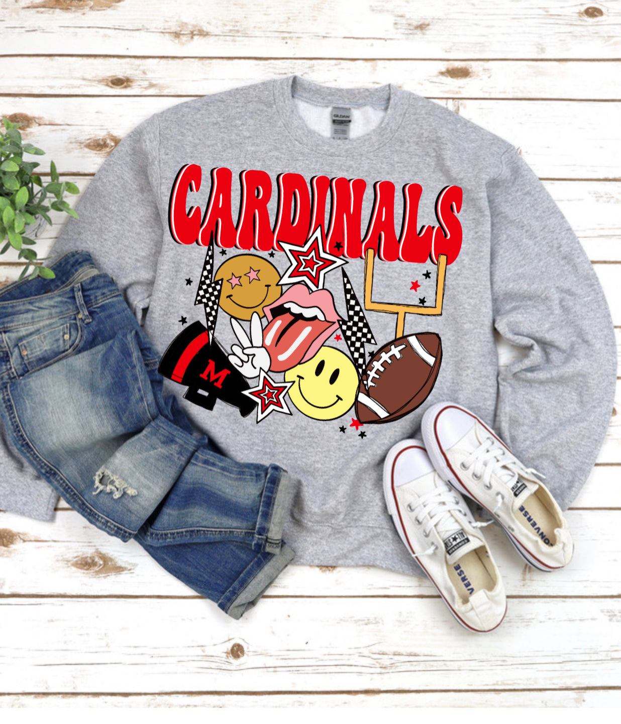 Football Party Time Cardinals Spirit Wear