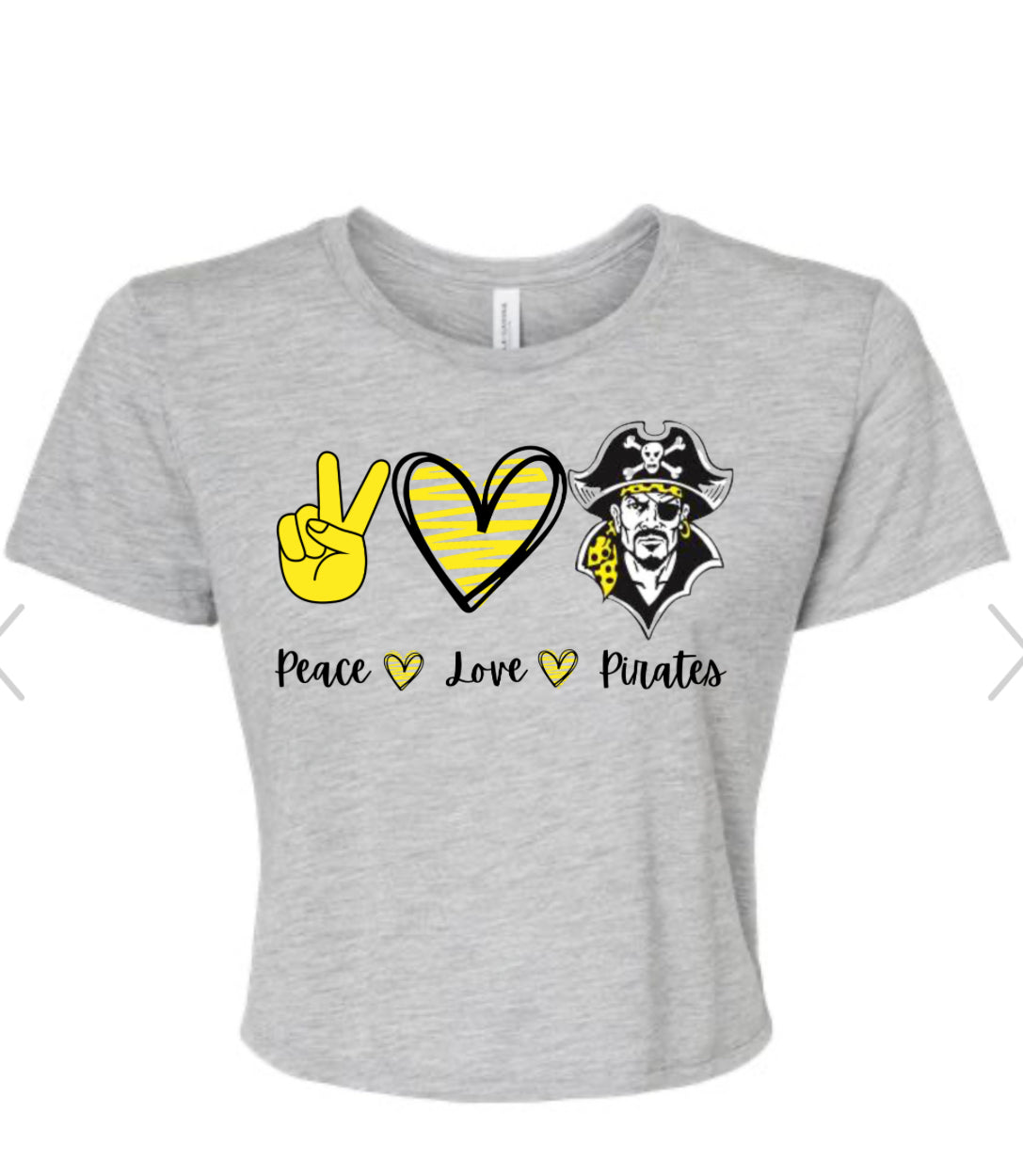 Peace Love pirates cropped Spirit Wear