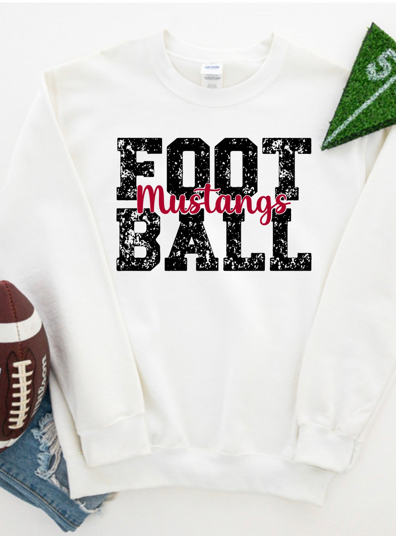 White Mustang Football Spirit Wear