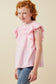 Tween smocked ruffle top