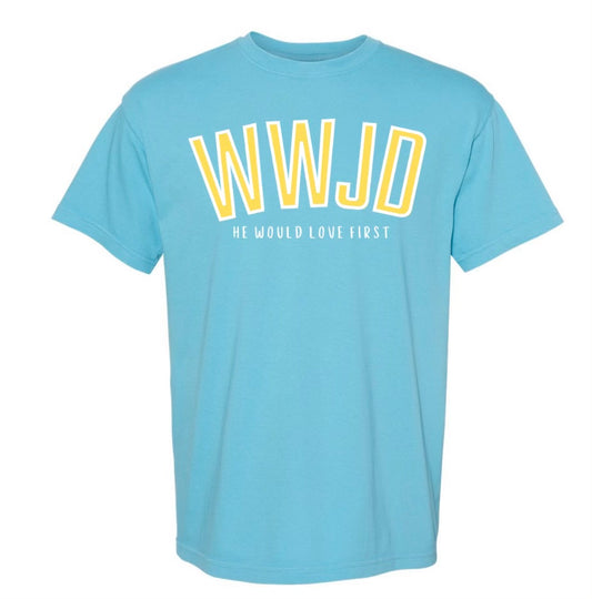 WWJD He would Love First Graphic tee